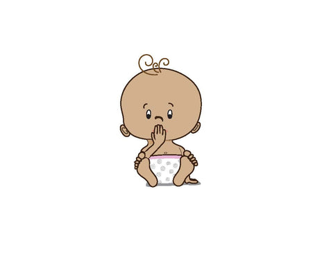 Thank You ASL Baby Shower card - brown skin