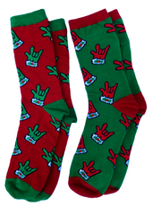 ASL Christmas "I Love You" socks, ASL socks, ASL gift