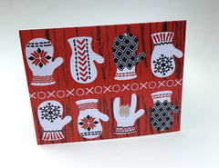 Scandinavian ASL ILY Mitten greeting card