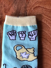 ASL Tea Socks, ASL gift, ASL socks