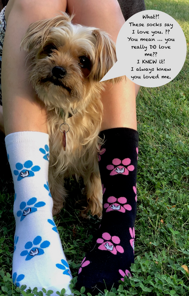 ASL Socks, ASL gift, Dog socks, ASL Dog socks, I love dogs socks