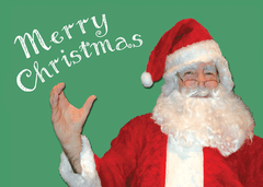 Santa signs Merry Christmas - just the lenticular card