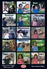 ASL Zoo Animal Signs Poster - ASL Lenticular Poster