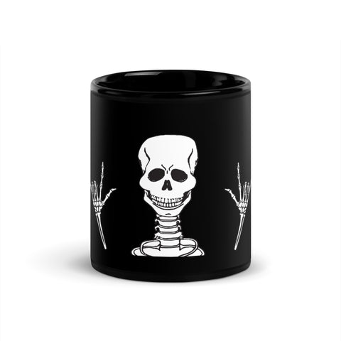 Skeleton ILY - Black Glossy Mug