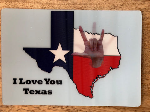 ILY Texas lenticular card