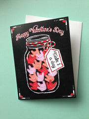 I Love You - candy jar greeting card