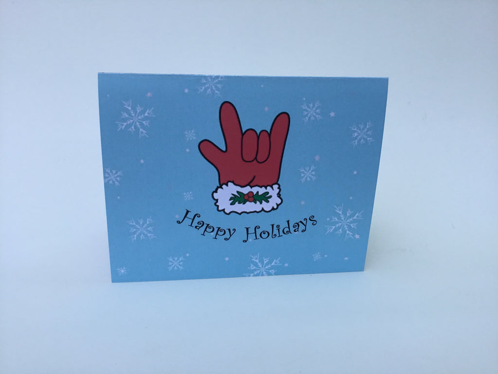 Happy Holidays Santa Glove greeting card