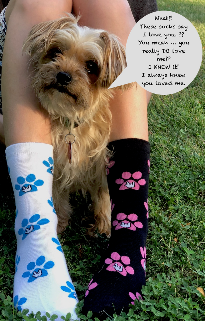 ASL Socks, ASL gift, Dog socks, ASL Dog socks, I love dogs socks – Say It  In Sign