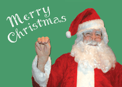 Santa signs Merry Christmas - just the lenticular card