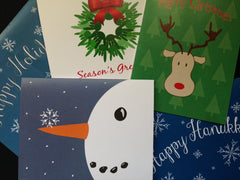 ASL Greeting cards - Mix set of 6 cards , ASL holiday cards, ASL thank you, I love you